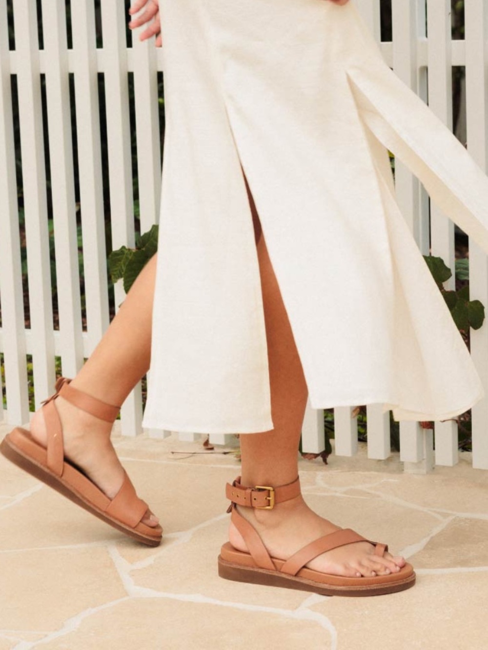 FRANKIE4 Middleton Ankle Strap Sandal (Women), Tan, 8